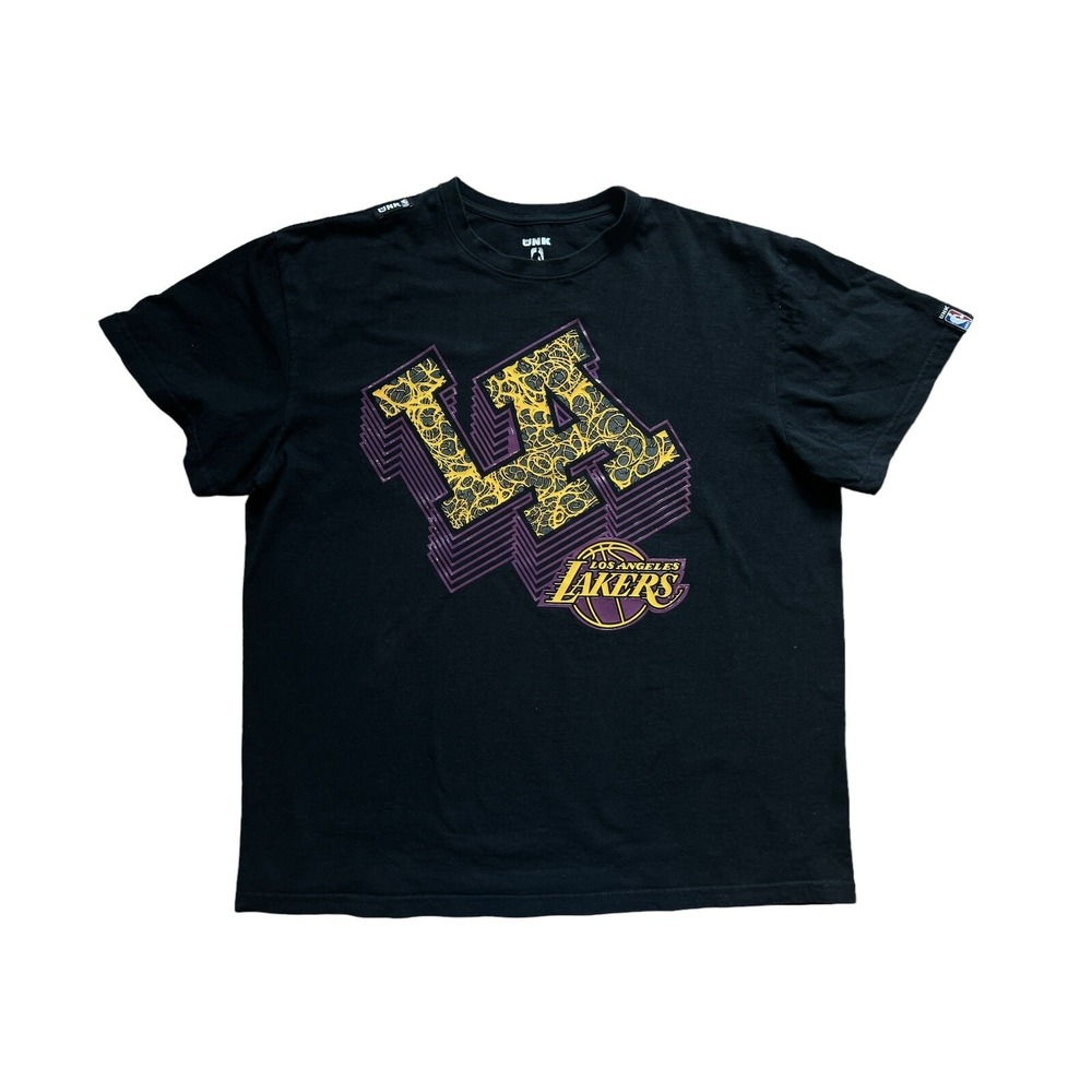 UNK NBA Los Angeles Lakers T-Shirt Mens XL Black Graphic Tee Short Sleeve Cotton